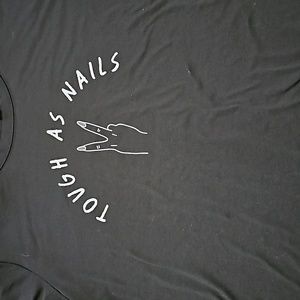 Lularoe 3X Black Liv Boyfriend Tshirt 'Tough As Nails' In White